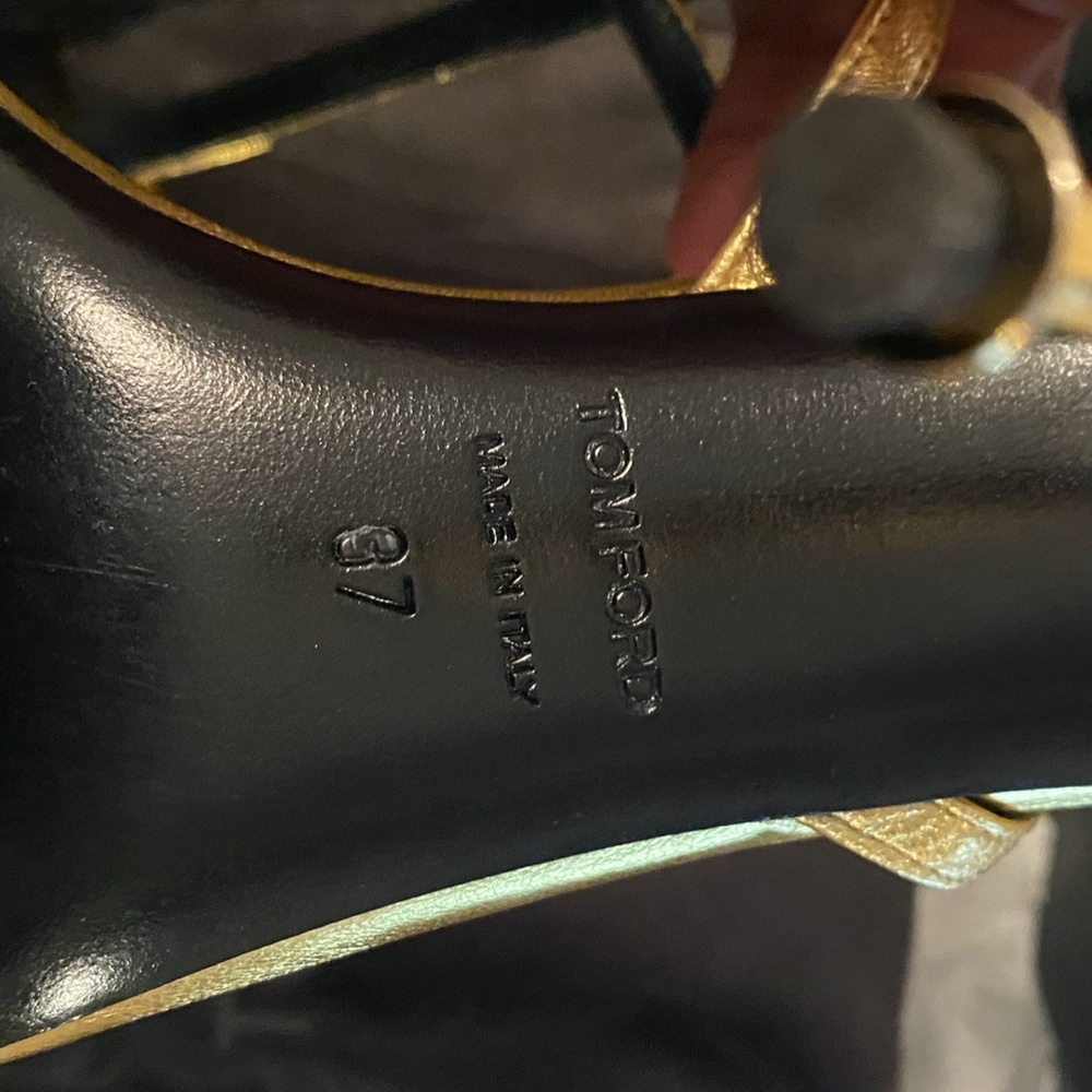 Tom Ford Gold and Black Sandals - Picture 3 of 3